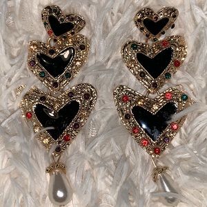 Heart drop earrings